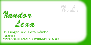 nandor lexa business card